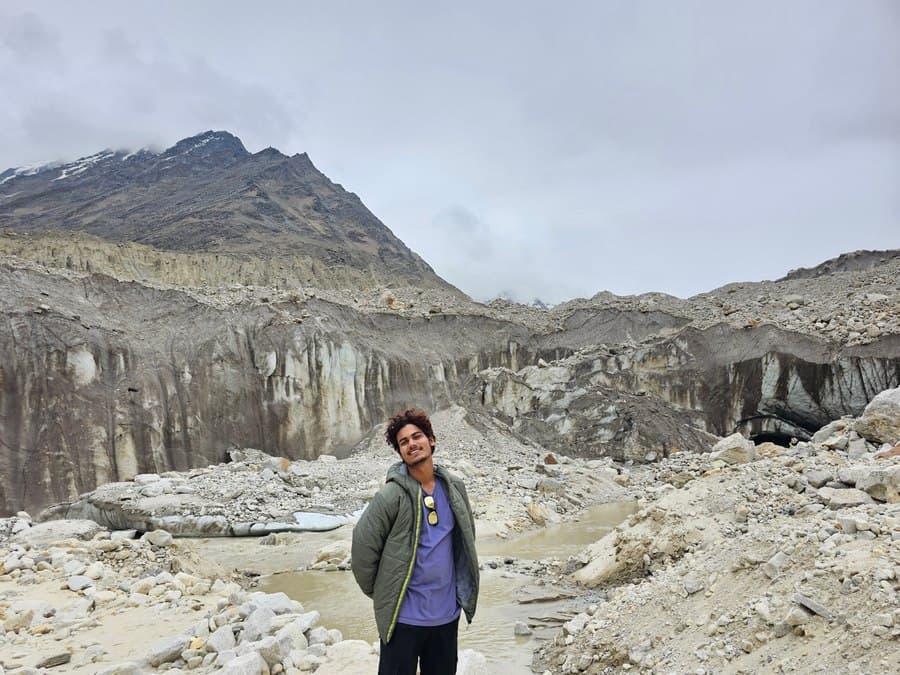 Surya Pratap at Gaumukh glacier snout, June 2023